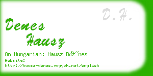 denes hausz business card